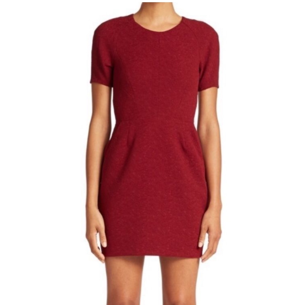 The Kooples Burgundy Lace Sheath Dress